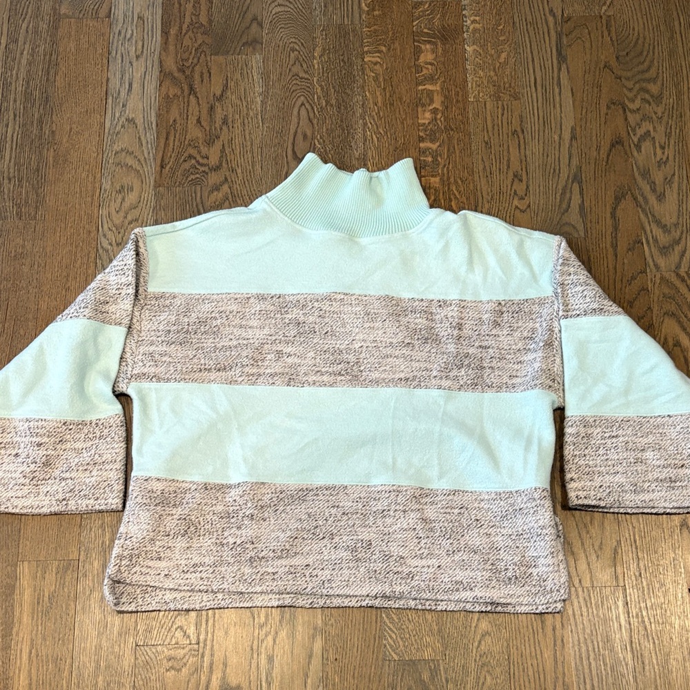 Anthropologie Daily Practice Mint and Grey Long Sleeve Poncho Sweatshirt, Sz M